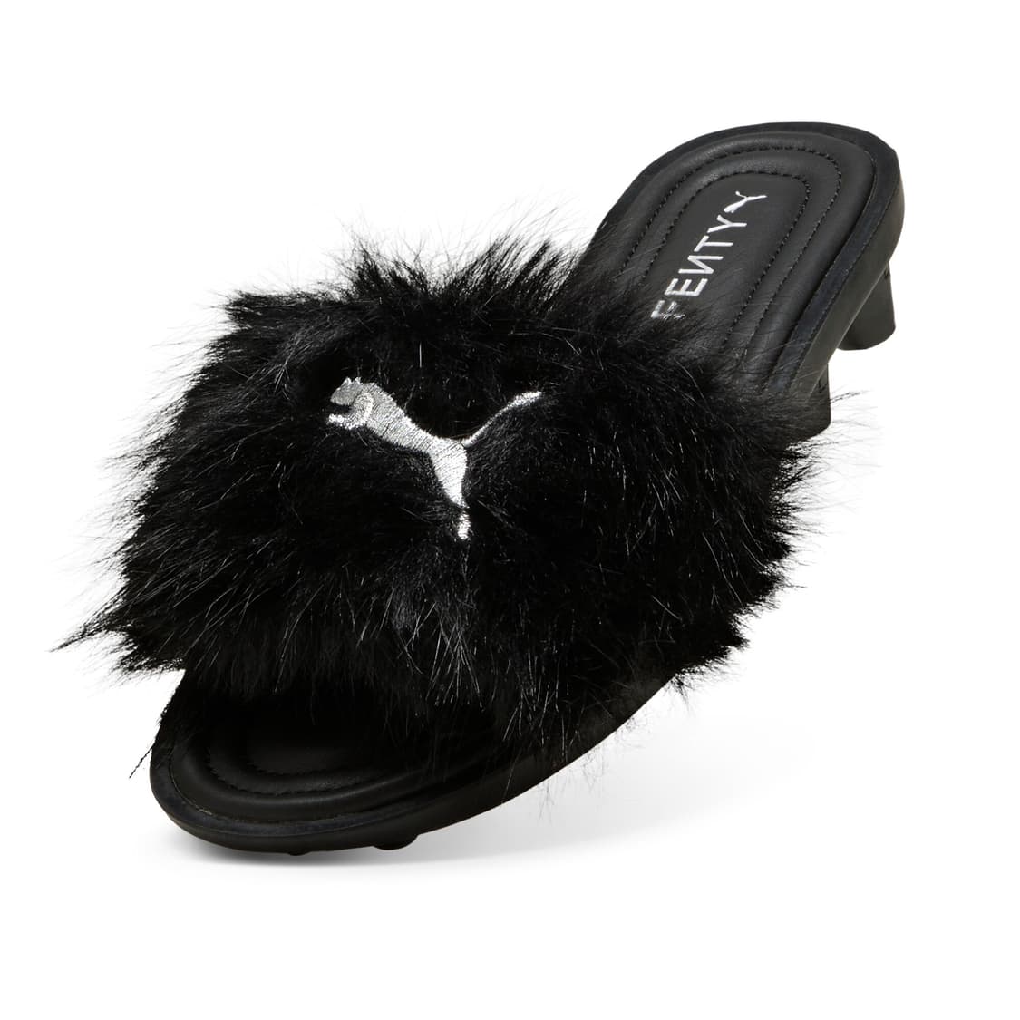 푸마 FENTY 슬라이드 시크 퍼 샌들 슬리퍼 힐 블랙 뮬 상품이미지3