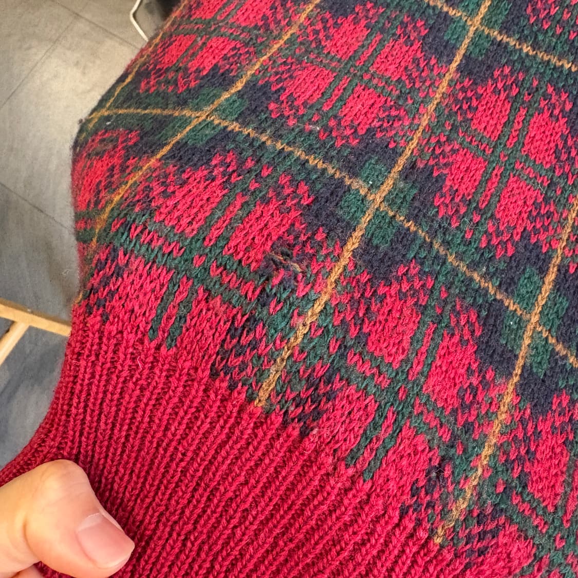 80s L.L.bean 80년대 미국 생산 엘엘빈 체크 플란넬 울 니트 상품이미지10