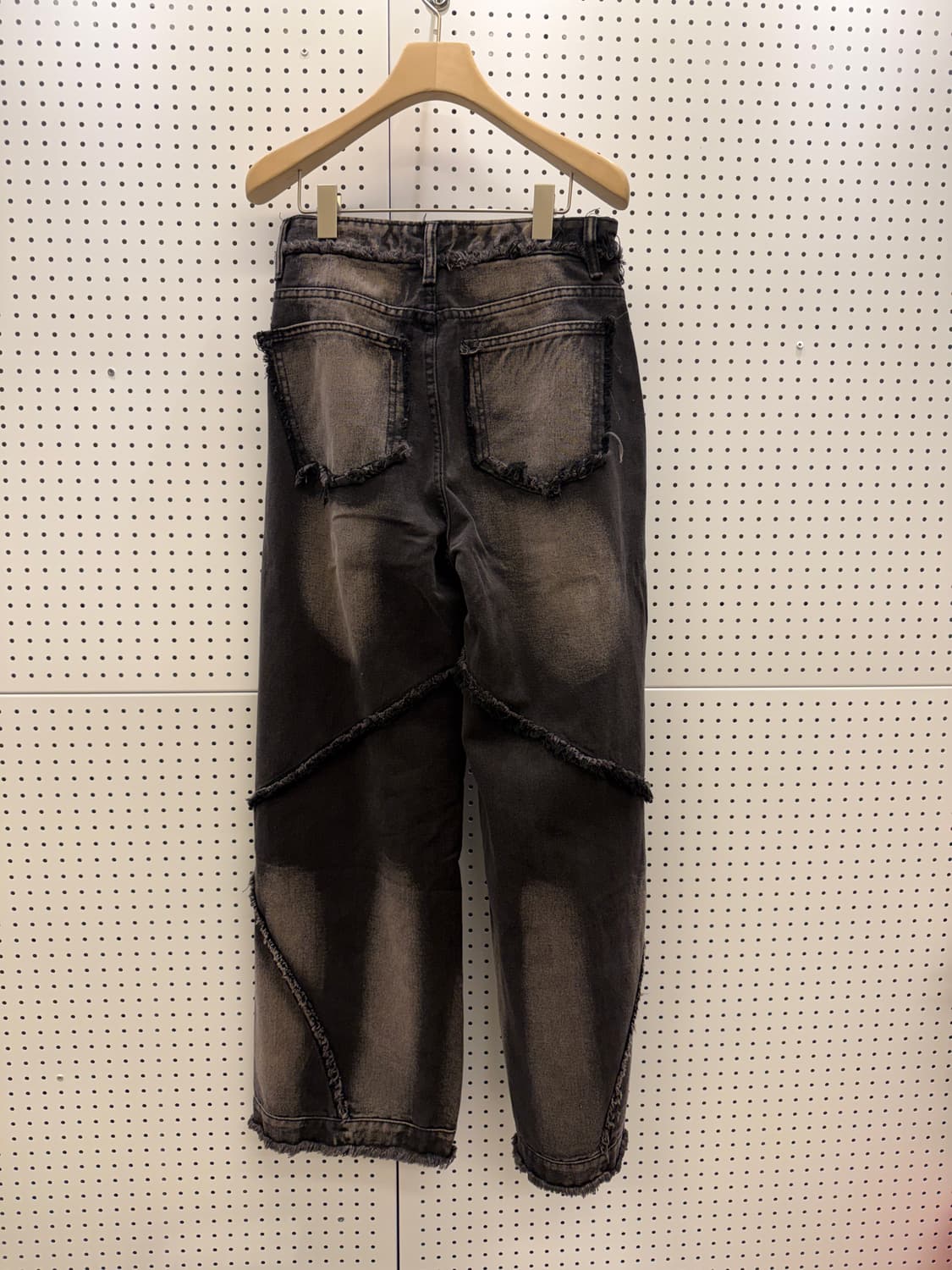 빈티지 흑청 워싱 스티치 데님 팬츠 U690 상품이미지4