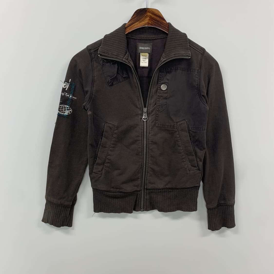 디젤 y2k 와투케 차콜 코튼 집업 상품이미지2