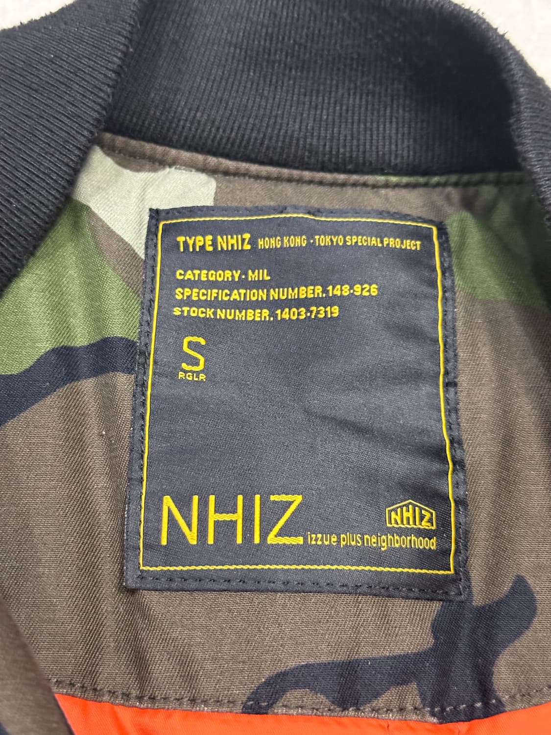 네이버후드 아카이브 해골 패치 카모 패턴 ma-1 봄버 자켓 상품이미지6