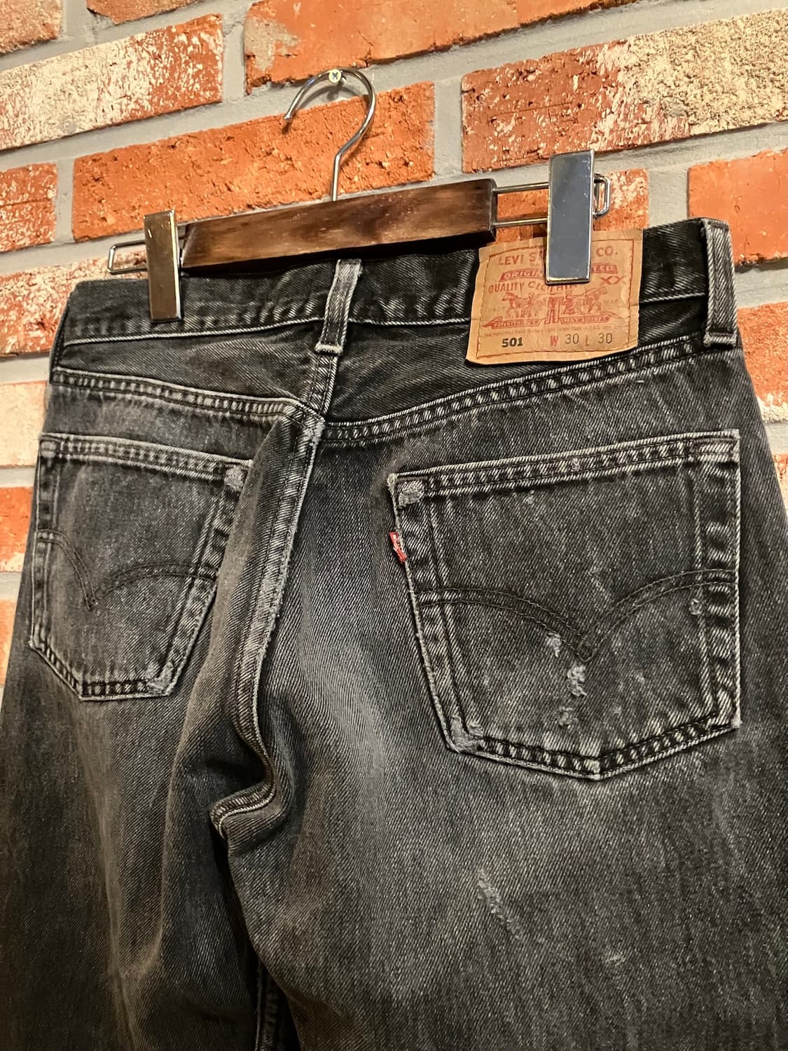 90s USA 빈티지 리바이스 501 0660 블랙진 흑청 데님 팬츠 상품이미지6