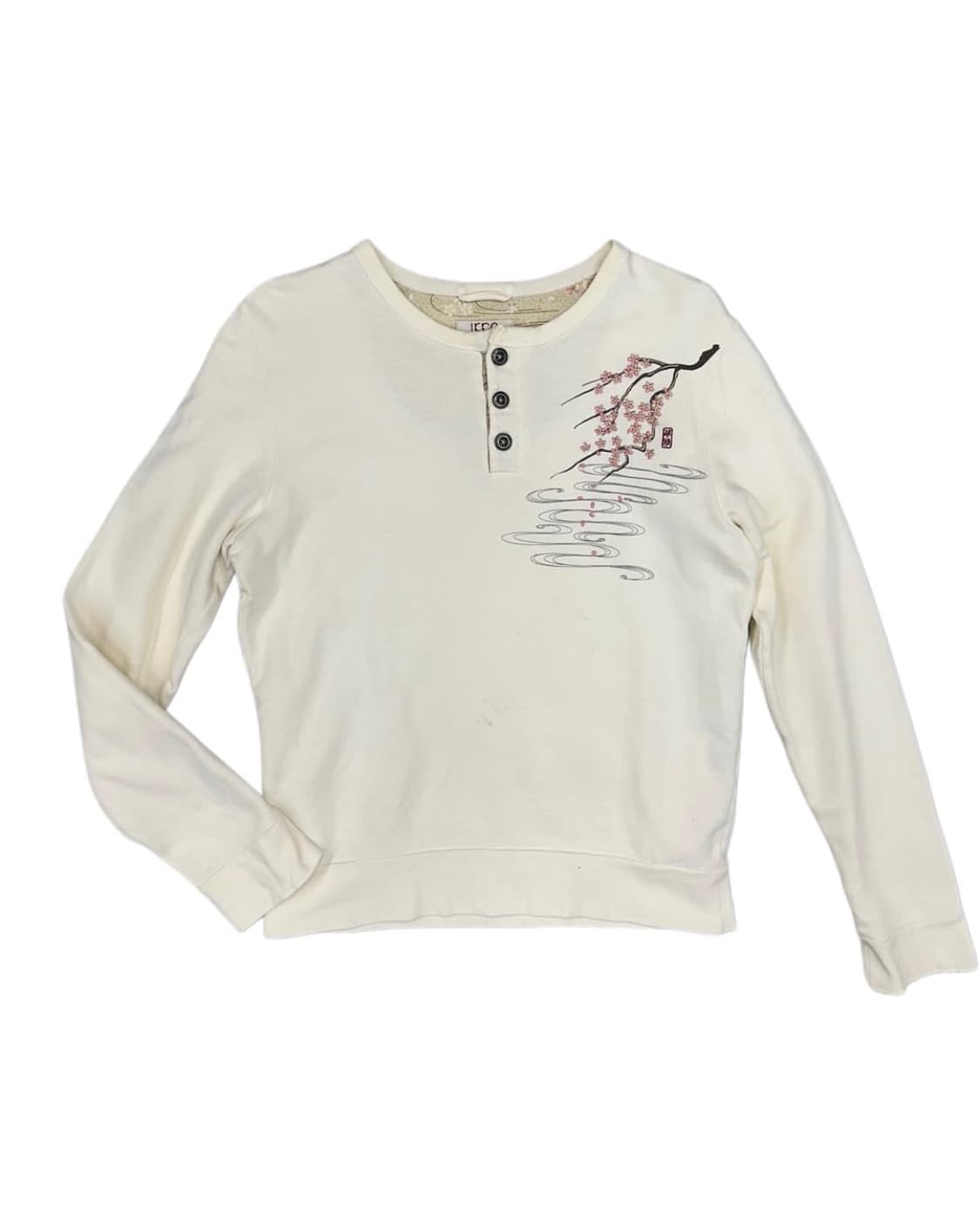 빈티지 자수 버튼넥 티셔츠 상품이미지1