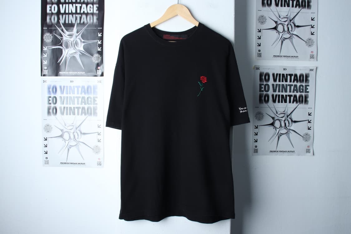 (L-2XL) 꼼파뇨 반팔 티셔츠 빅사이즈 장미자수 올드스쿨-H30702 상품이미지2