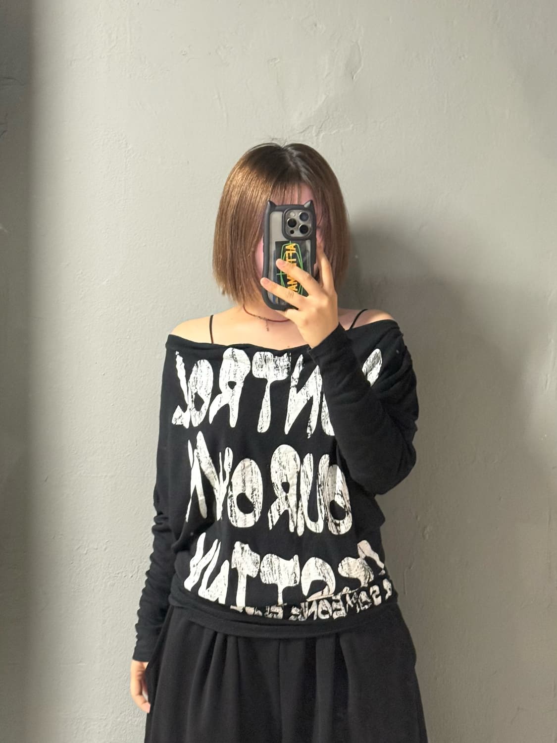 draped detail lettering long sleeve 상품이미지3