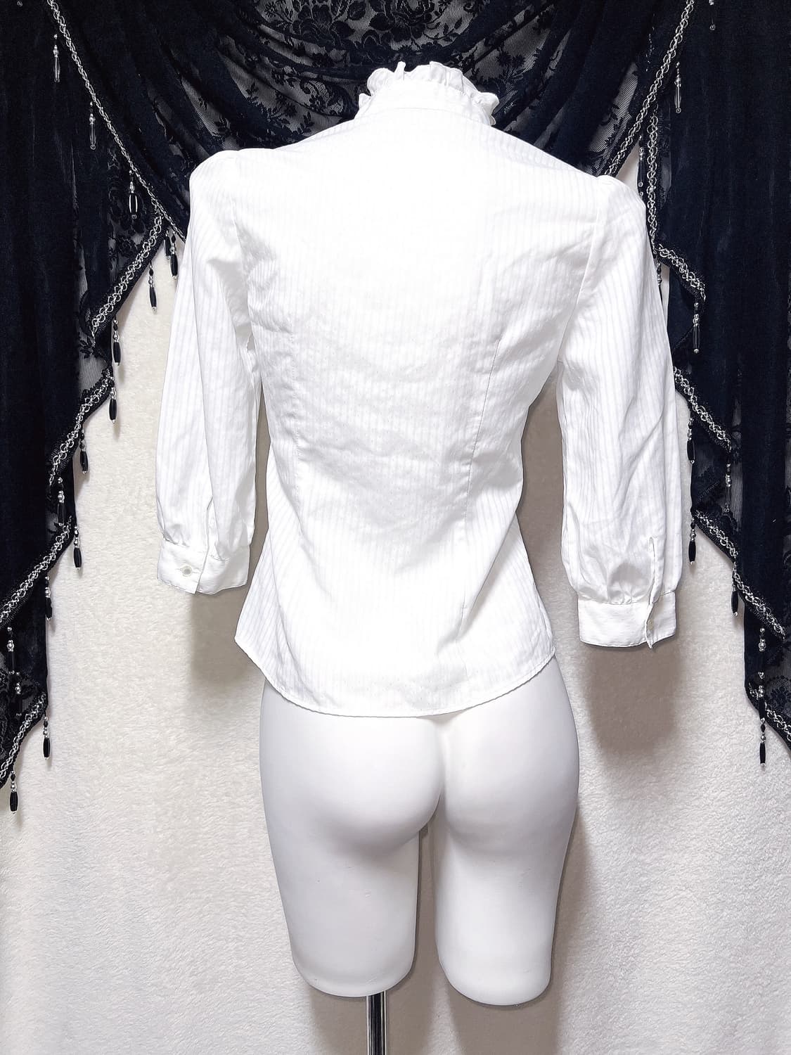 공겜여주 로맨틱고딕 갸루 화이트 프릴러플 블라우스 로걀탑 핀터 대장 일브 상품이미지10