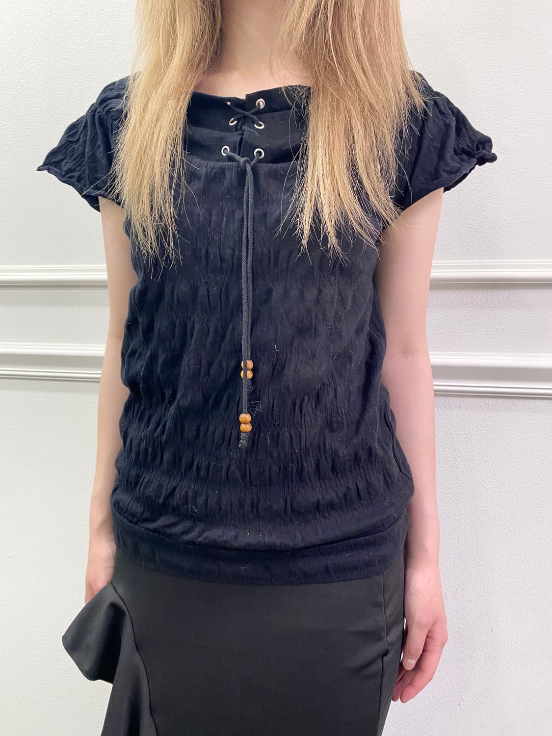 Mori Girl Lace Up Tee 모리걸  상품이미지1
