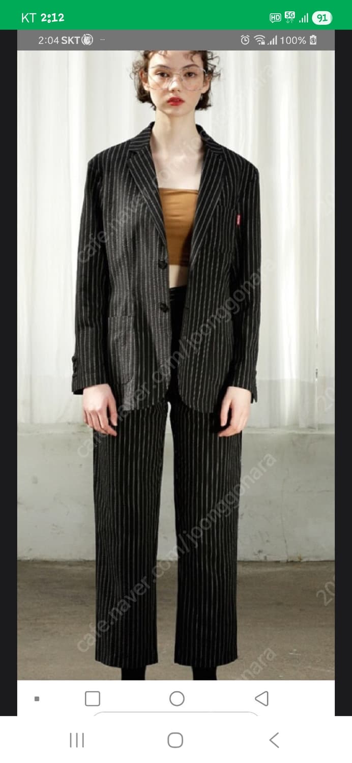 스컬프터 스트라이프 시어서커 투버튼 블레이져 자켓 프리  상품이미지8