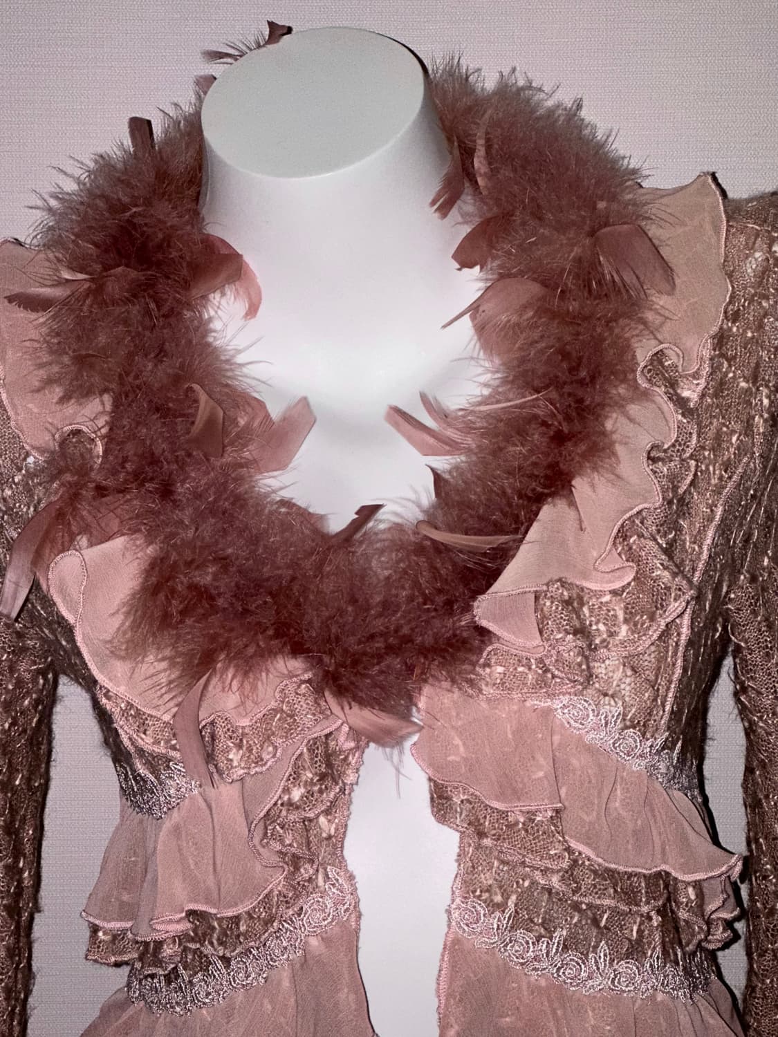 빈티지 깃털 레이스 프릴 페어리 가디건 상품이미지5