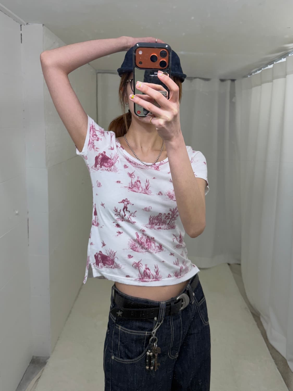 비비안웨스트우드 레드라벨 빈티지 프린팅 크롭 반팔 티셔츠 상품이미지2