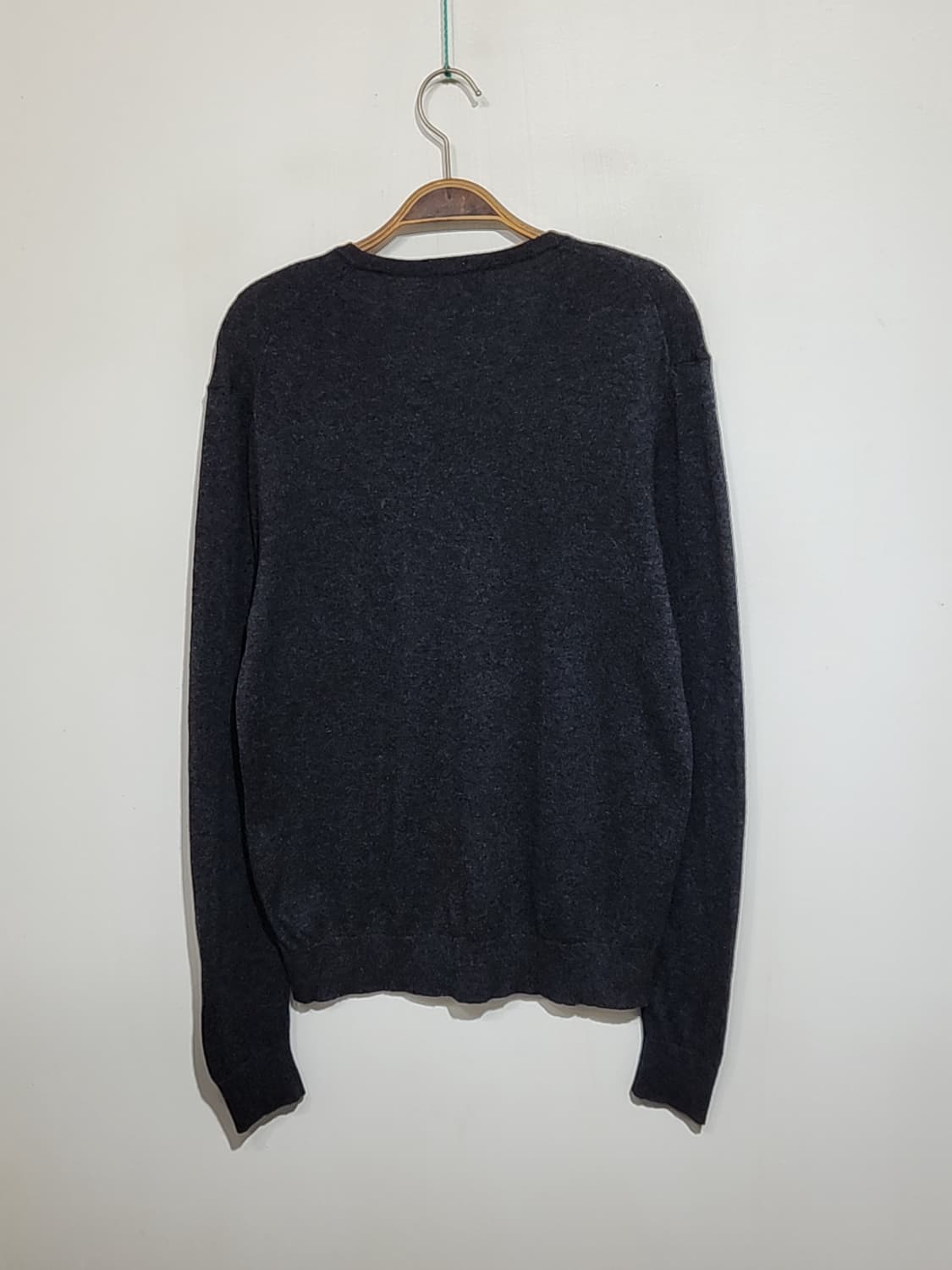 (M) 캐시미어 니트 차콜 무지 스웨터 브이넥 캐주얼  상품이미지5