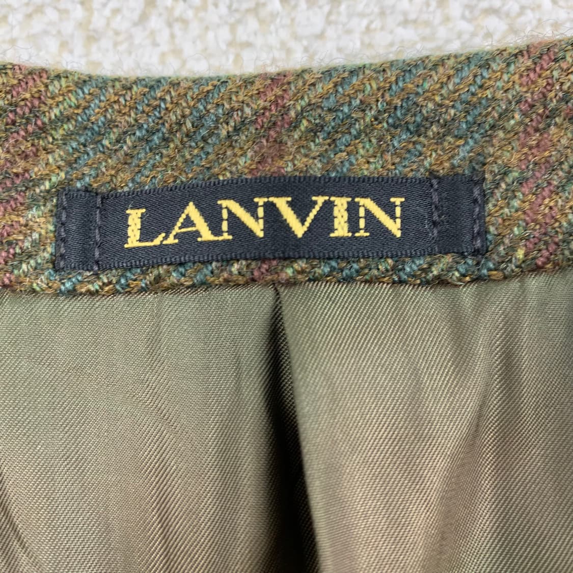 90‘s 빈티지 랑방 글렌체크 울 블레이저  상품이미지4