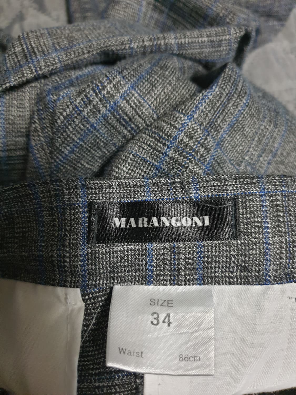 (디자이너 초판)마랑고니 클래식체크 더블버튼 피크트라펠 수트셋업  그레이 상품이미지7