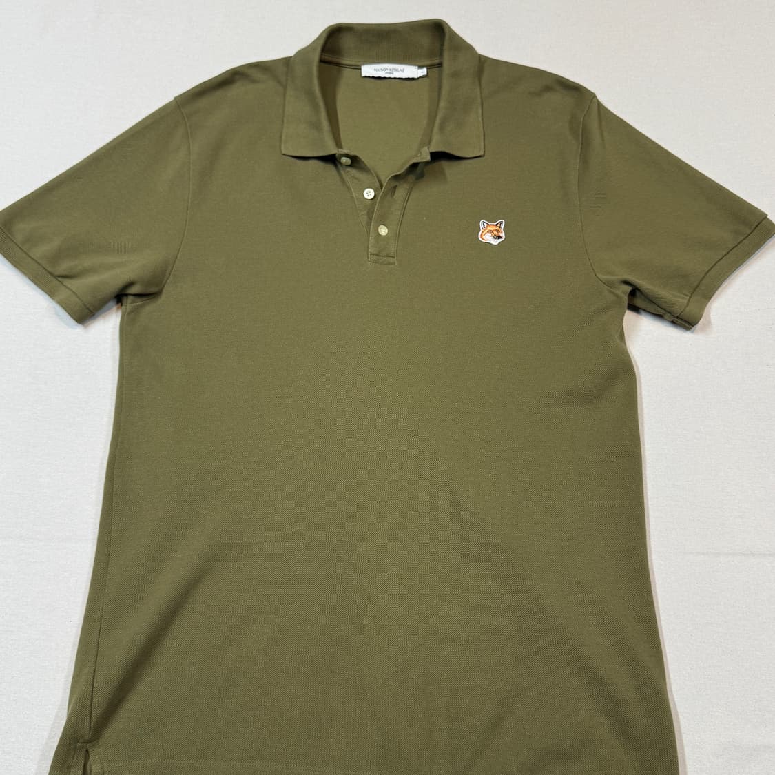 L) 메종키츠네 폭스 헤드 반팔 카라티 올리브 상품이미지2