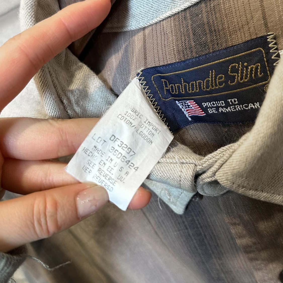 USA VINTAGE 웨스턴 셔츠 스트라이프 패턴 스냅버튼 디테일 그레이 상품이미지7