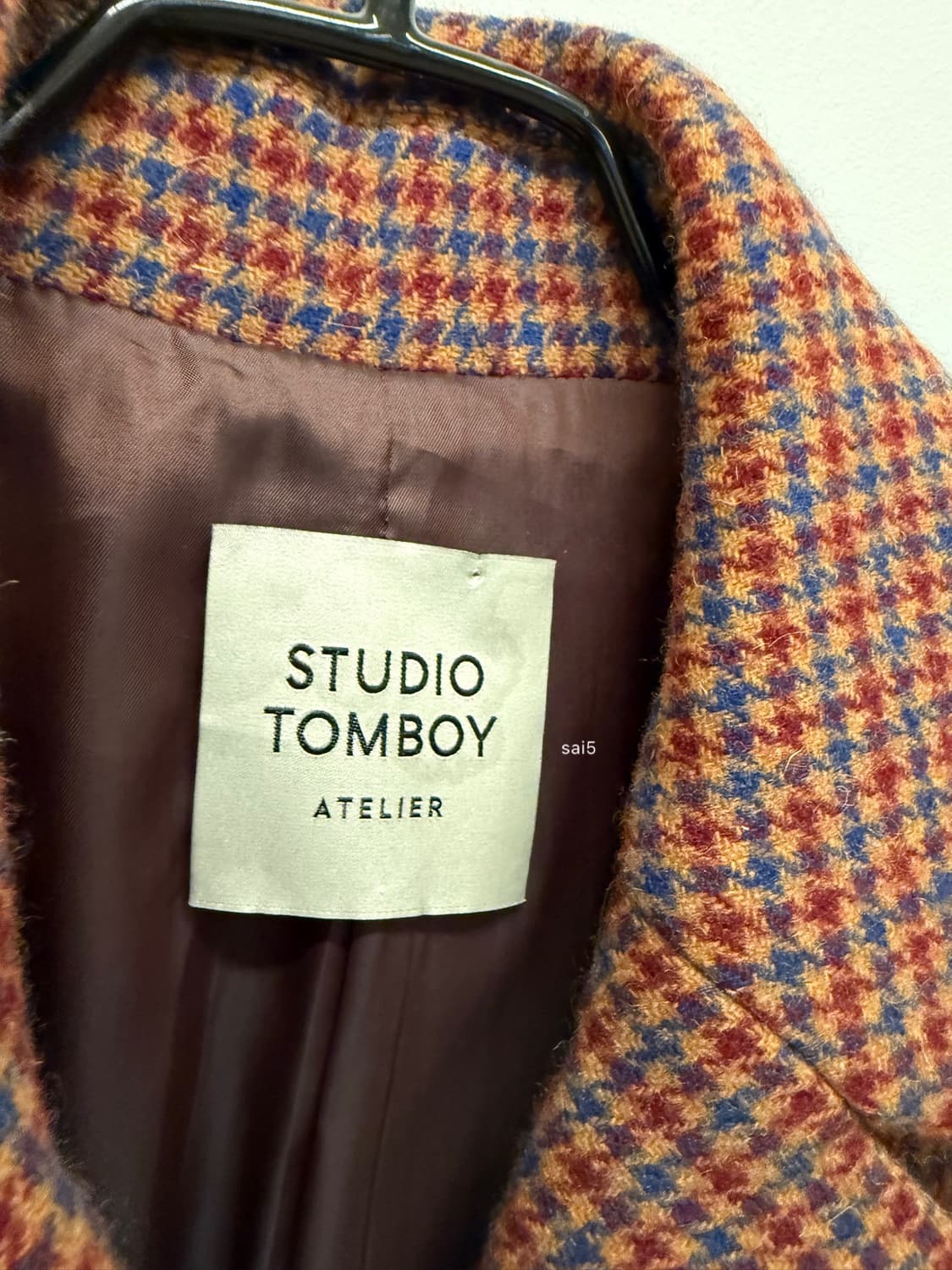 미착용 스튜디오톰보이 아뜰리에 체크 코트 상품이미지6