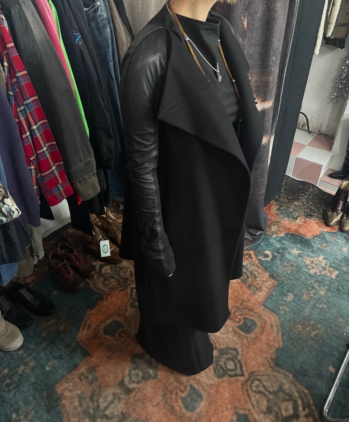 TTF✳️2011 릭오웬스 양가죽 울 코트 상품이미지4