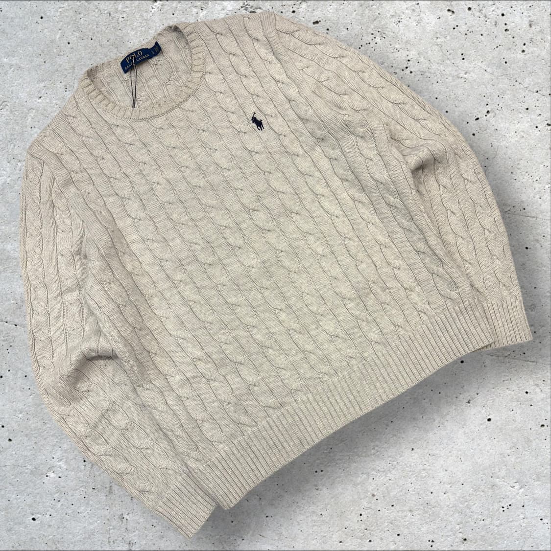 [L] 폴로 랄프로렌 케이블 니트 그레이 스웨터 D207 상품이미지1