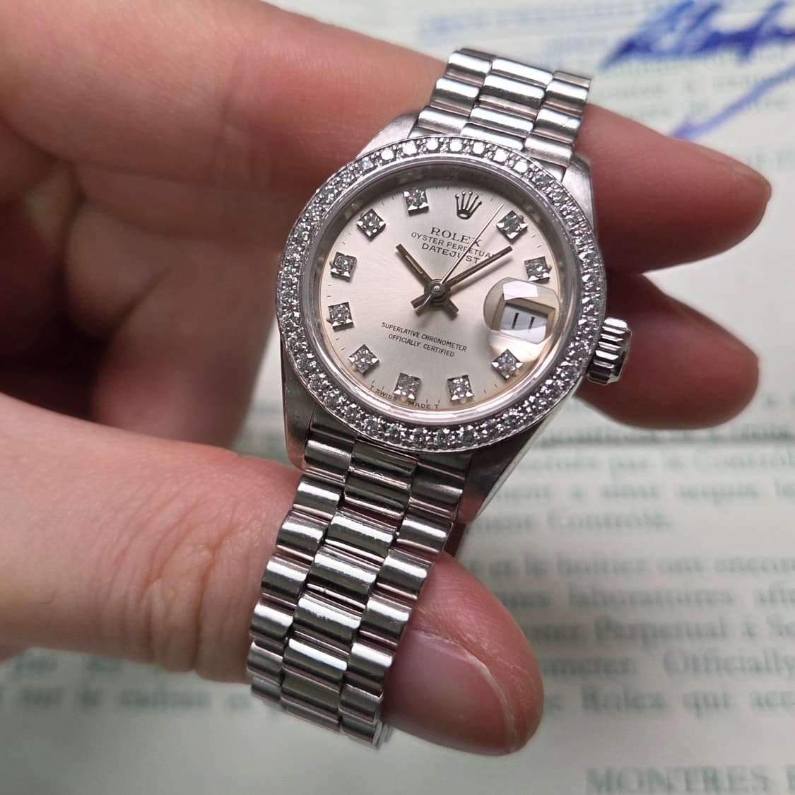 롤렉스 데이저스트 69136 올백통(플래티늄) 다이아베젤 10P다이아 실 상품이미지6