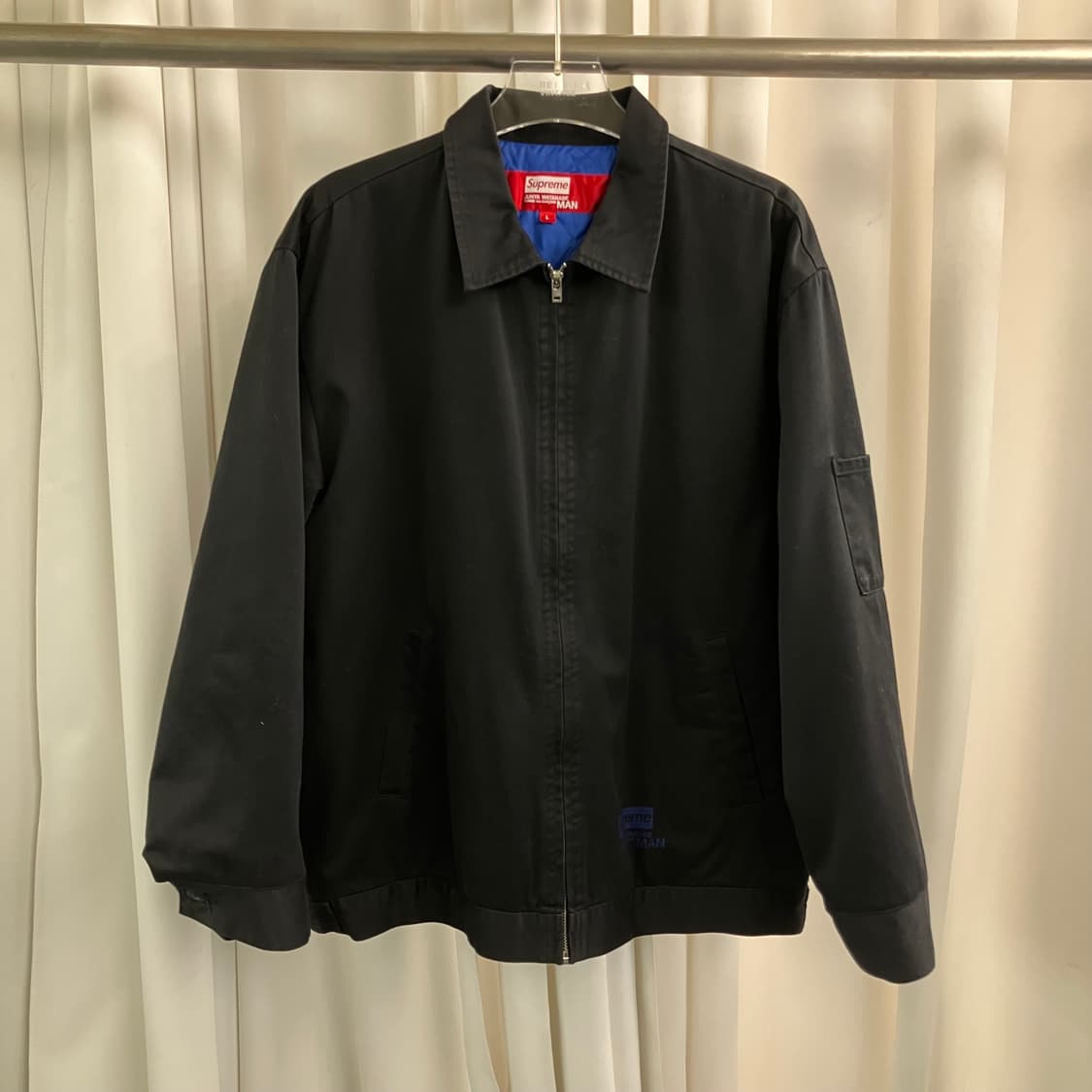 슈프림 X 준야 와타나베 꼼데가르송 블랙 프린티드 워크 자켓 L 상품이미지1