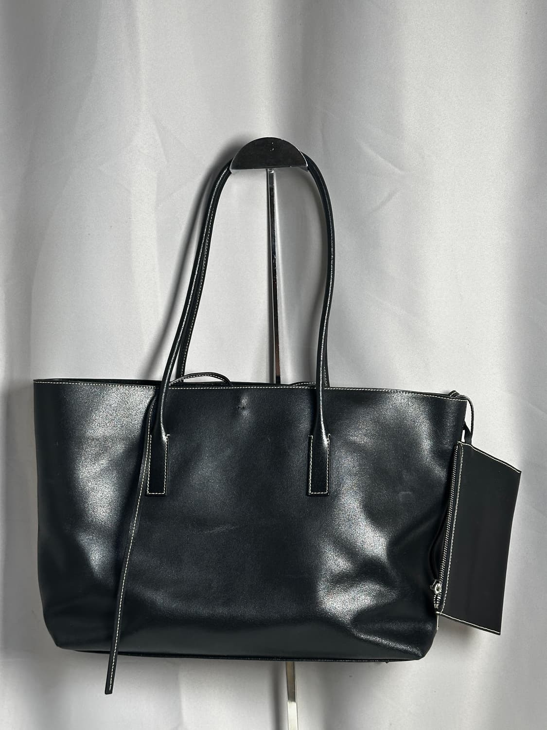 프라다 블랙 레더 토트백 상품이미지3