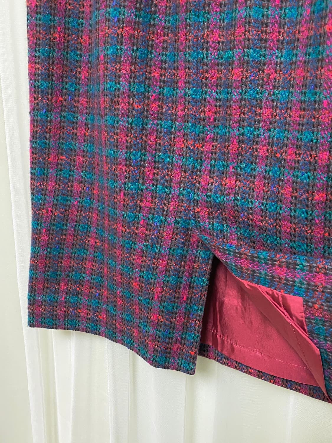 Vintage Wool Blend Check Midi Skirt 상품이미지8