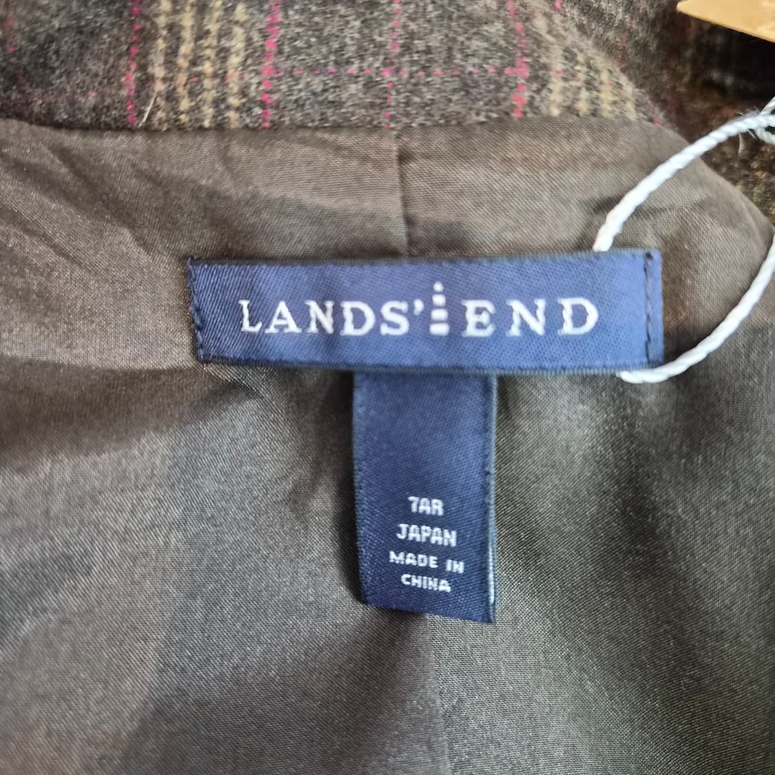 Lands’ End 브라운 체크 울 블레이저 상품이미지8