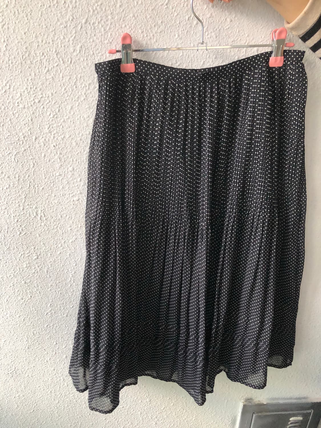 도트 셔링 미디/롱스커트 상품이미지3