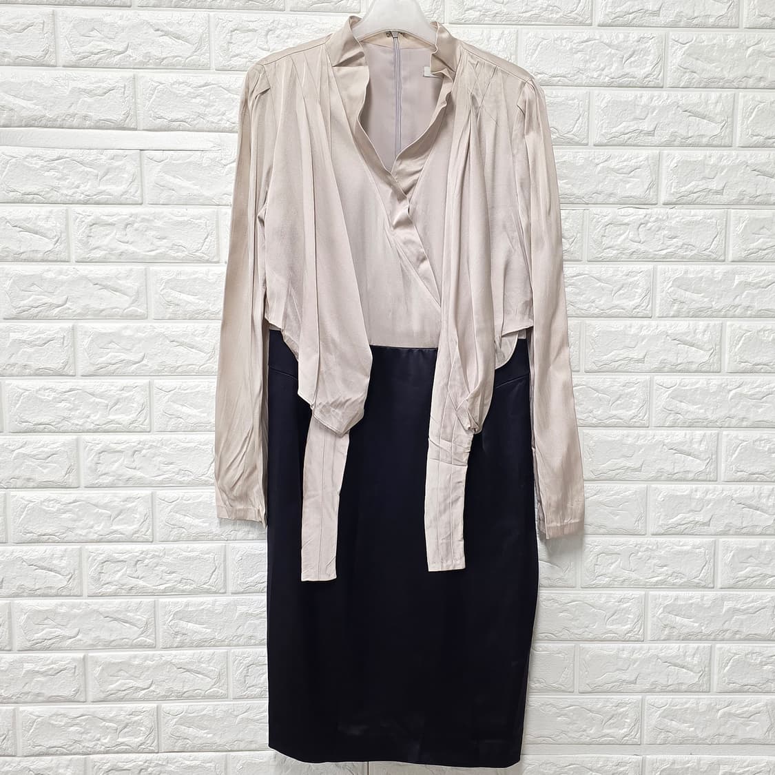 택포// 모조에스핀 투톤 원피스 상품이미지1