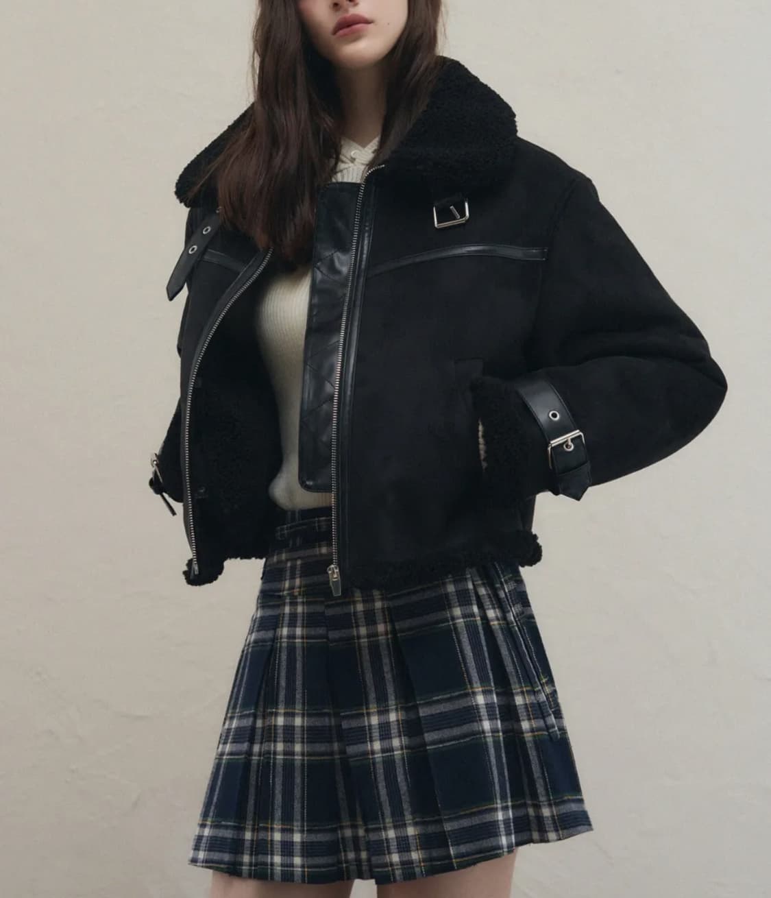 레더리 오블리크 스웨이드 무스탕 자켓 상품이미지2