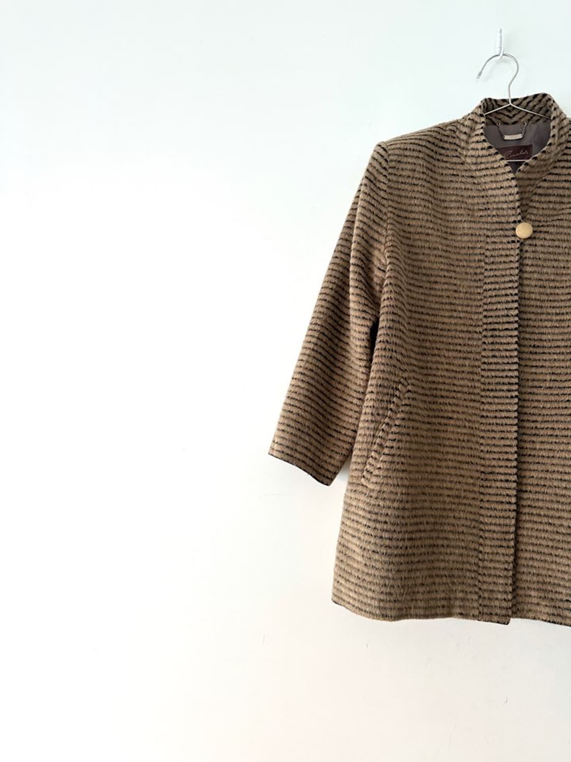 Thin stripe coat / yellow beige 상품이미지2