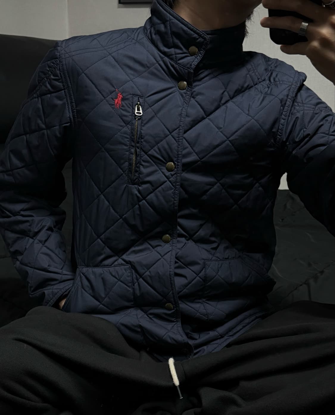 폴로 랄프로렌 퀼팅 자켓 네이비 XL 상품이미지1