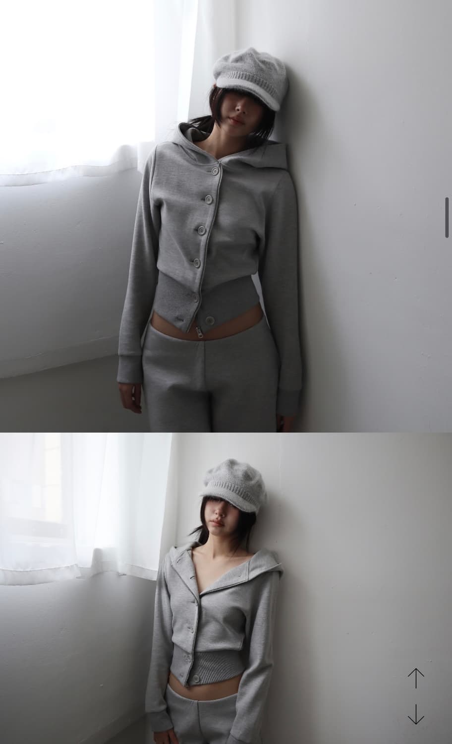 CLaddA button 2way zip-up, gray 상품이미지4
