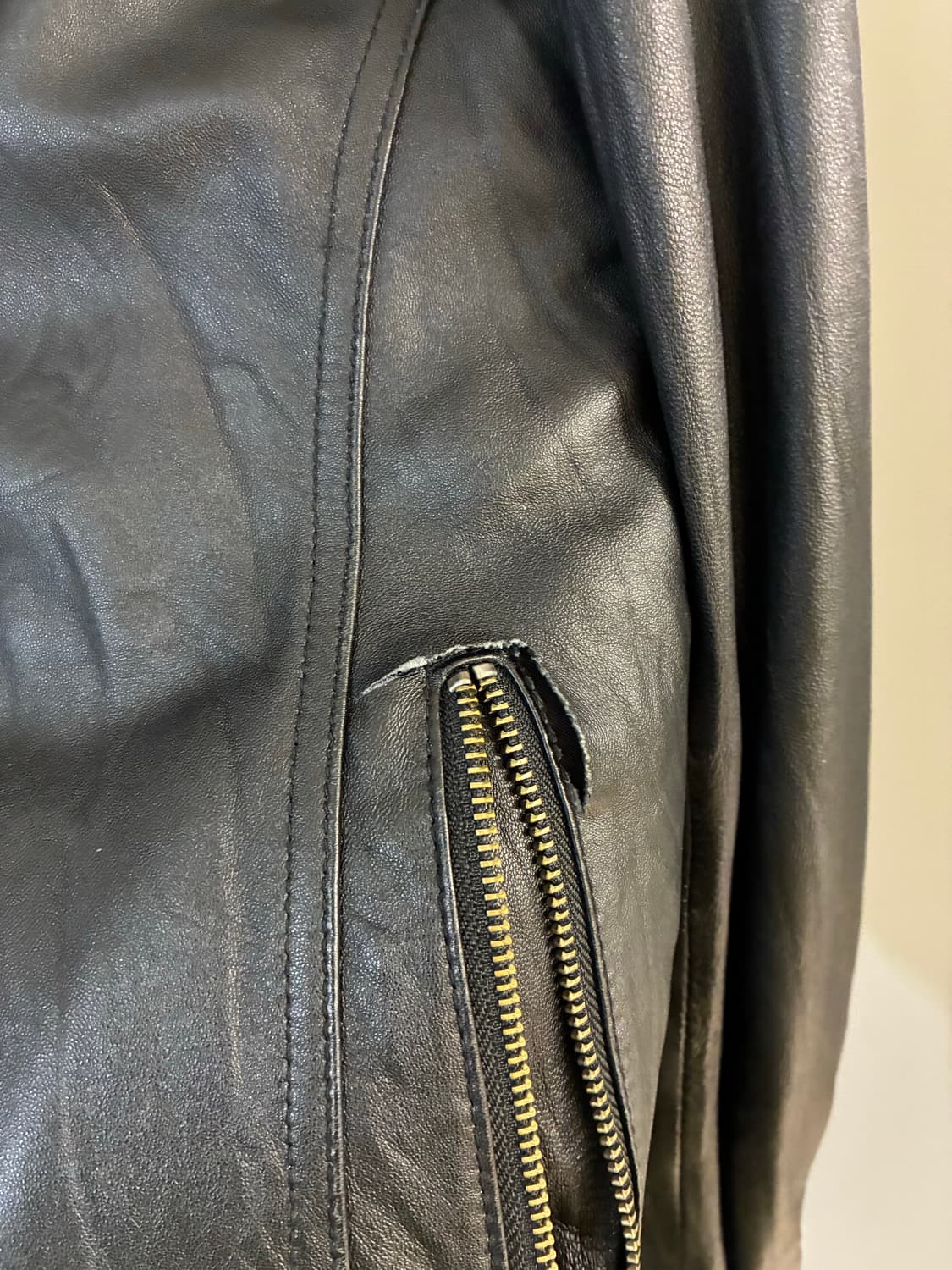 잭로즈 하이넥 바이커 레더 자켓 4 상품이미지3