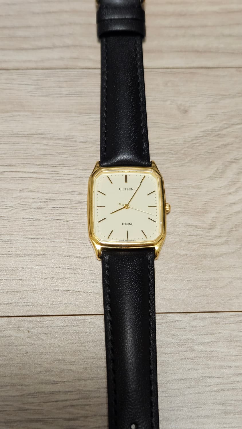 빈티지 시티즌 Forma 사각 금장 가죽 시계 상품이미지2