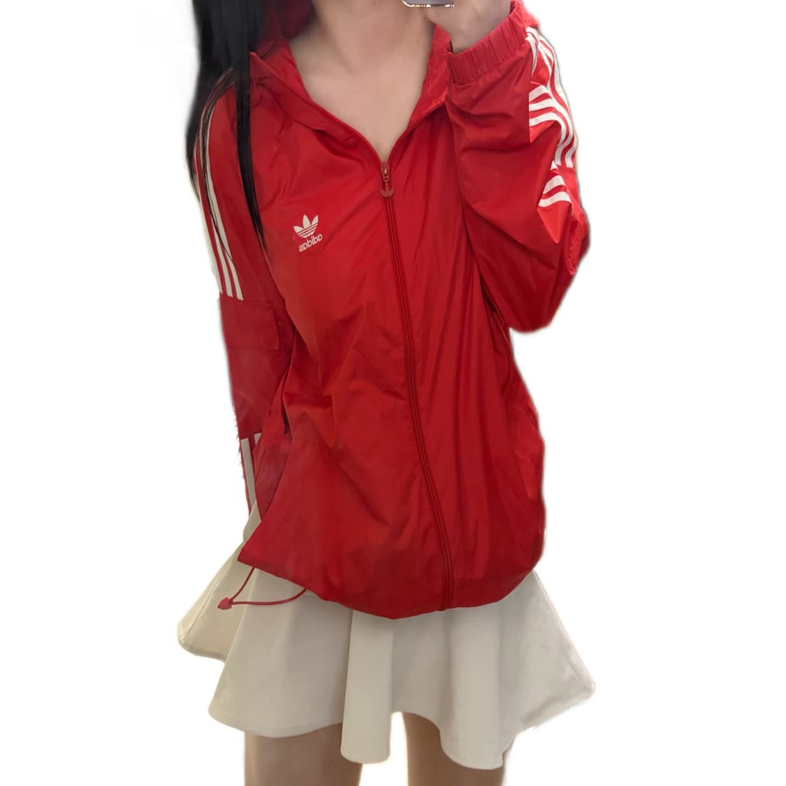 아디다스 오리지널 트레포일 레드 후드 바람막이 상품이미지2