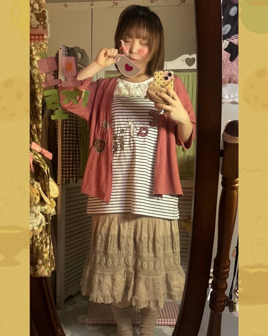 CAFiI스트라이프 레이어드 바선생 가디건 상품이미지5