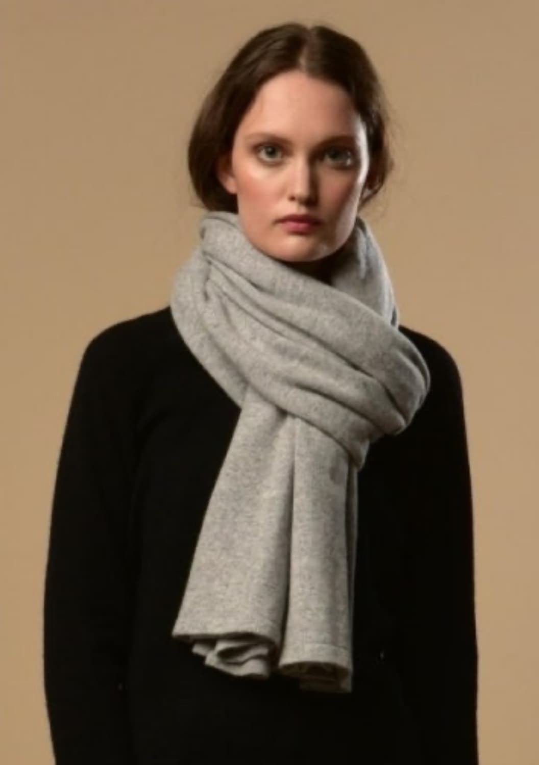 퓨어캐시미어 목도리 - 그레이, 베이지 상품이미지1