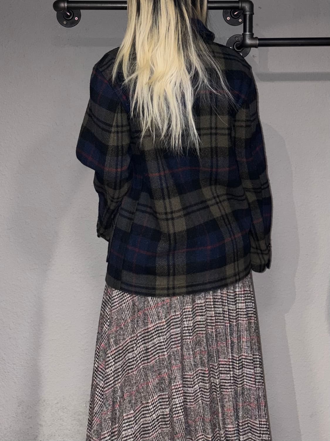 JohnsonWoolenMill 체크 모직 자켓 상품이미지3