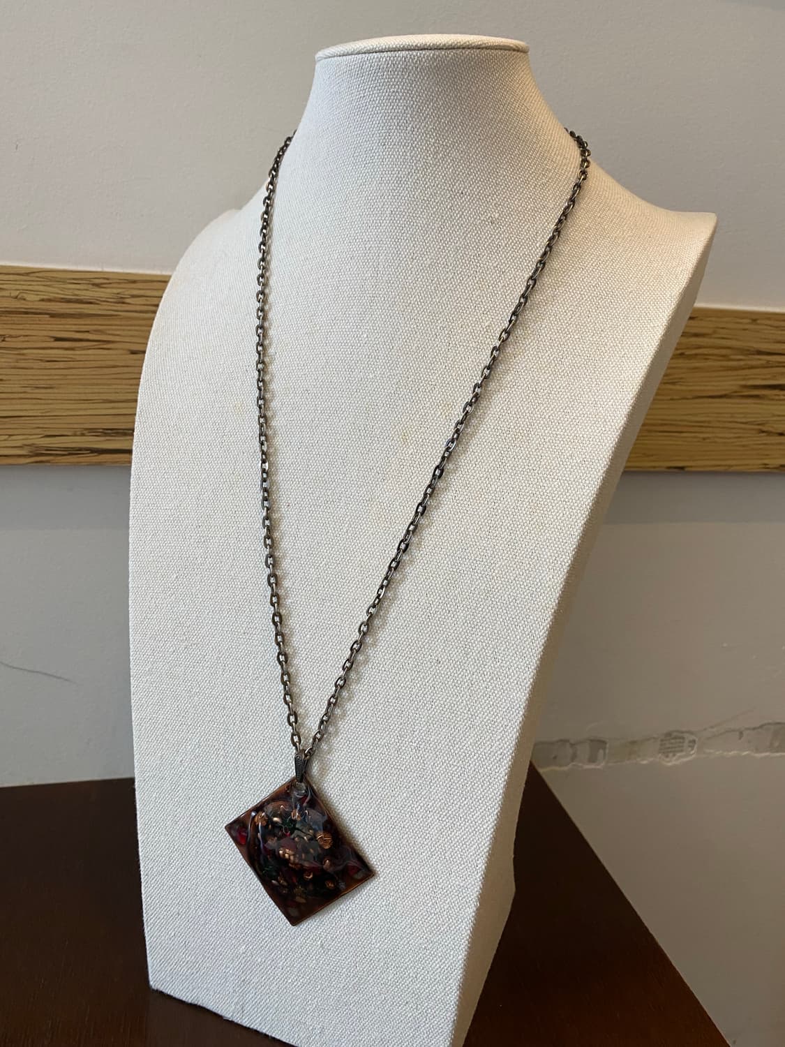 빈티지 브론즈 사각 목걸이 상품이미지1