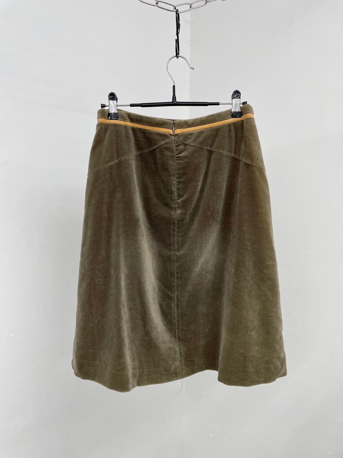 벨벳 카키 리본 스커트 상품이미지7