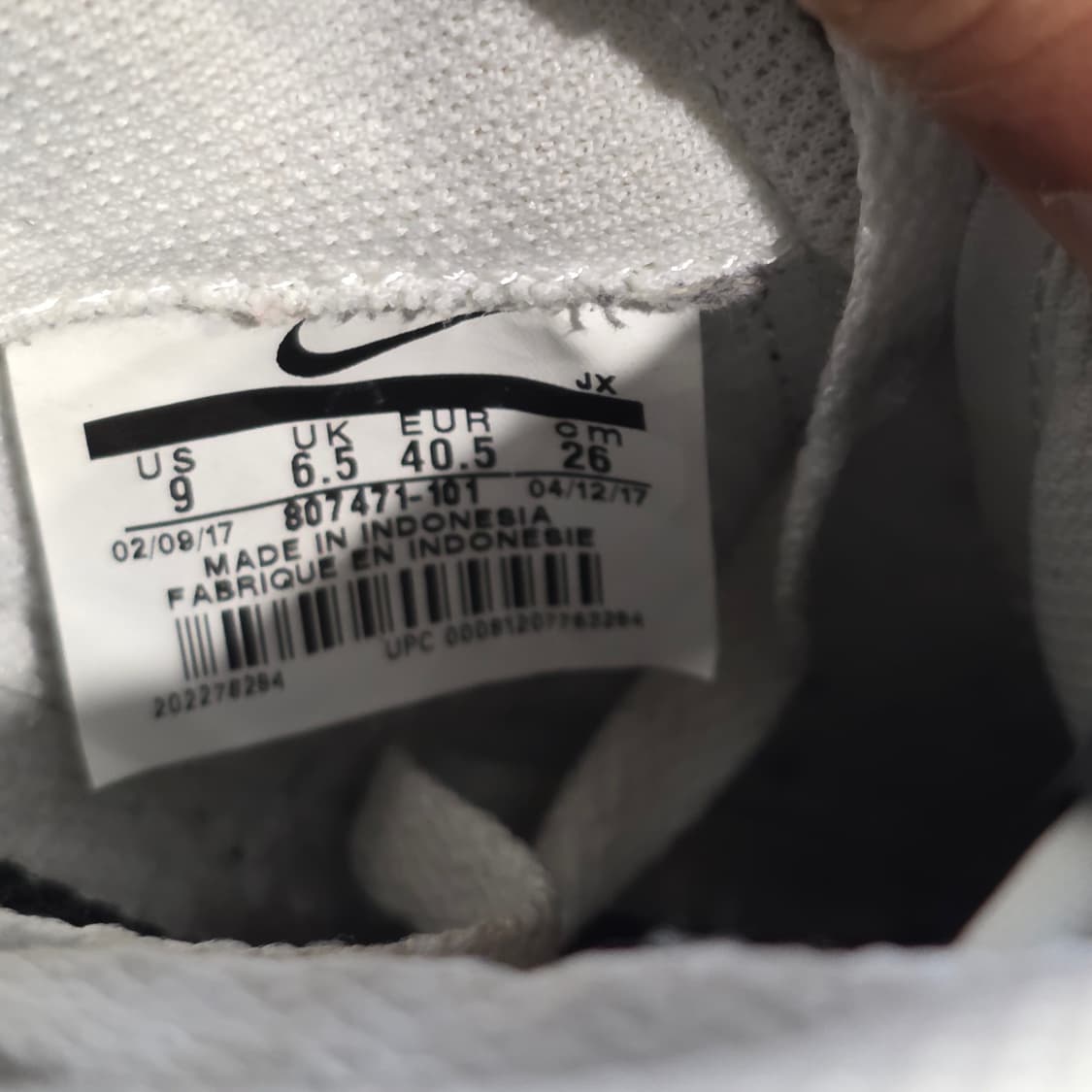 1q-19:나이키 클래식 코르테즈 화이트 블랙 (260mm) 상품이미지9