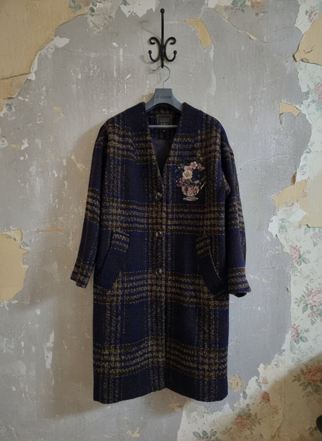 Thursday Island 체크 롱 코트 M 상품이미지1