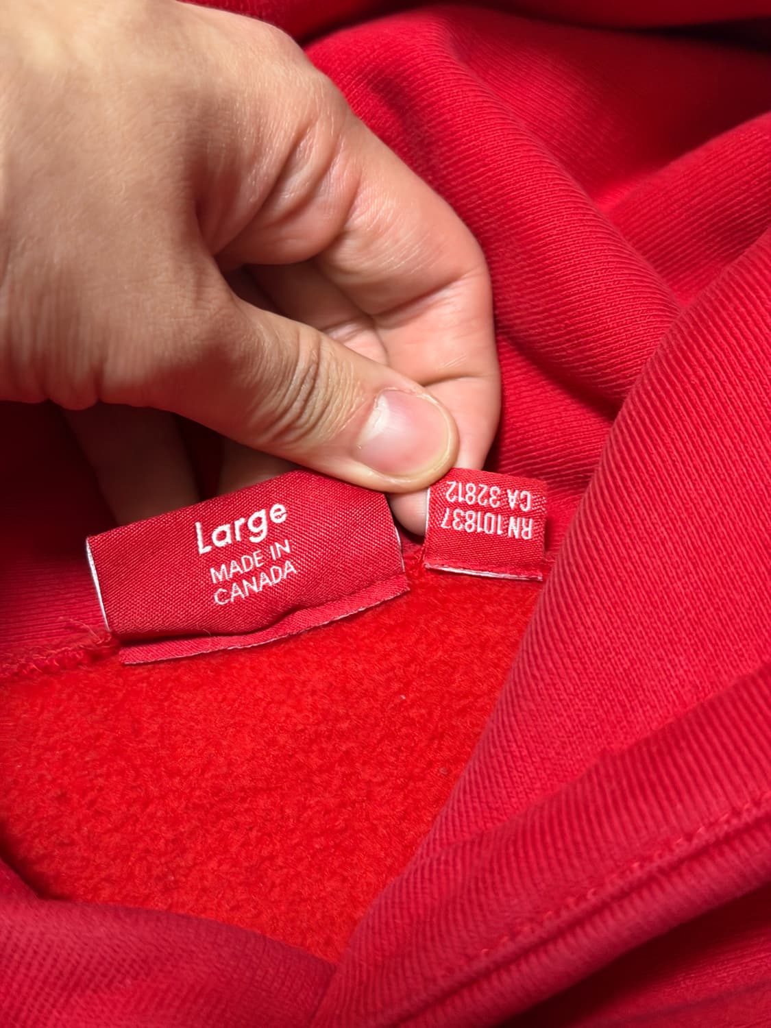 슈프림 박스로고 후드티 레드 레드 상품이미지5