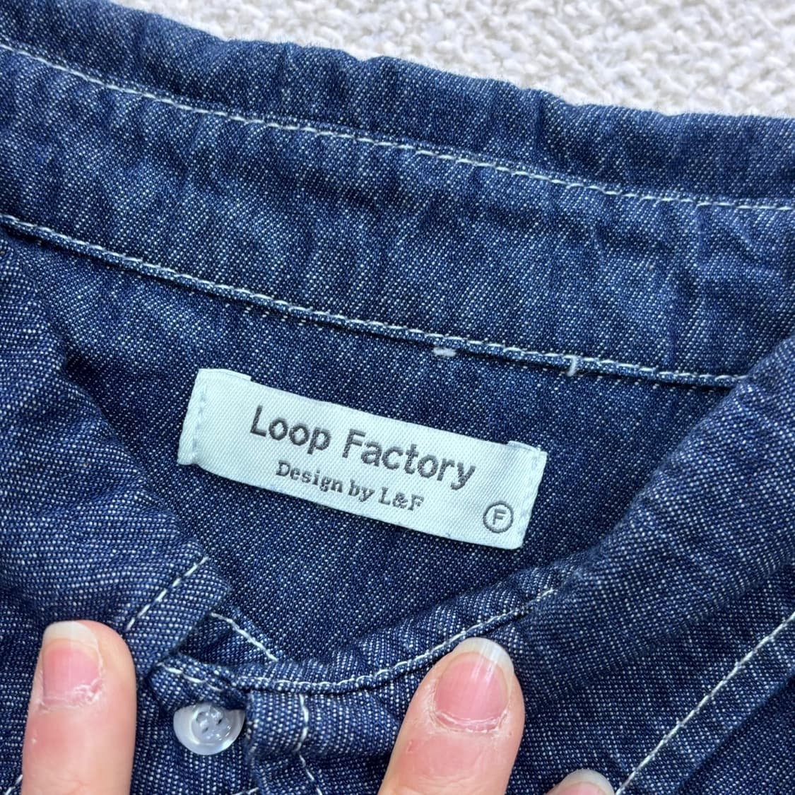 F 루프팩토리 데님 반팔 셔츠 0319E 상품이미지3