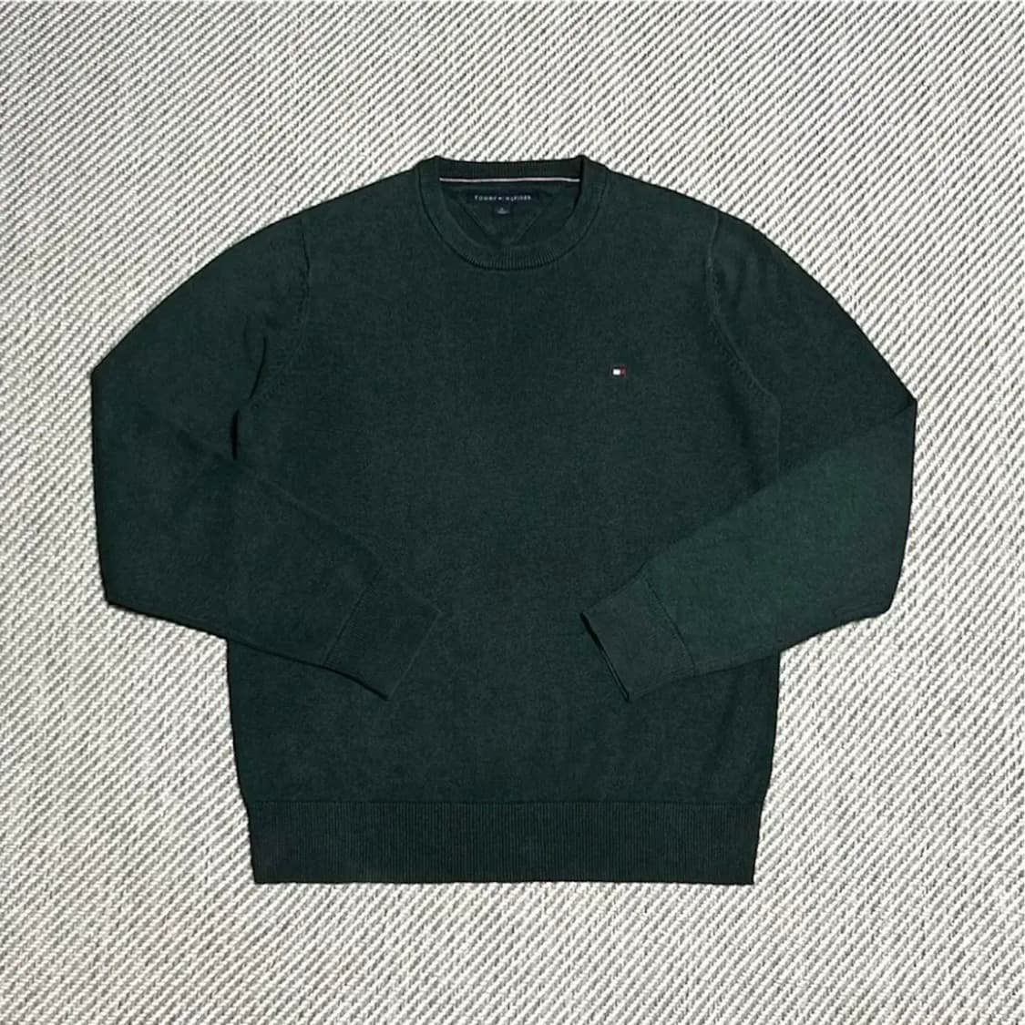 [S] Tommy 타미힐피거 그린 라운드 코튼 니트 상품이미지2