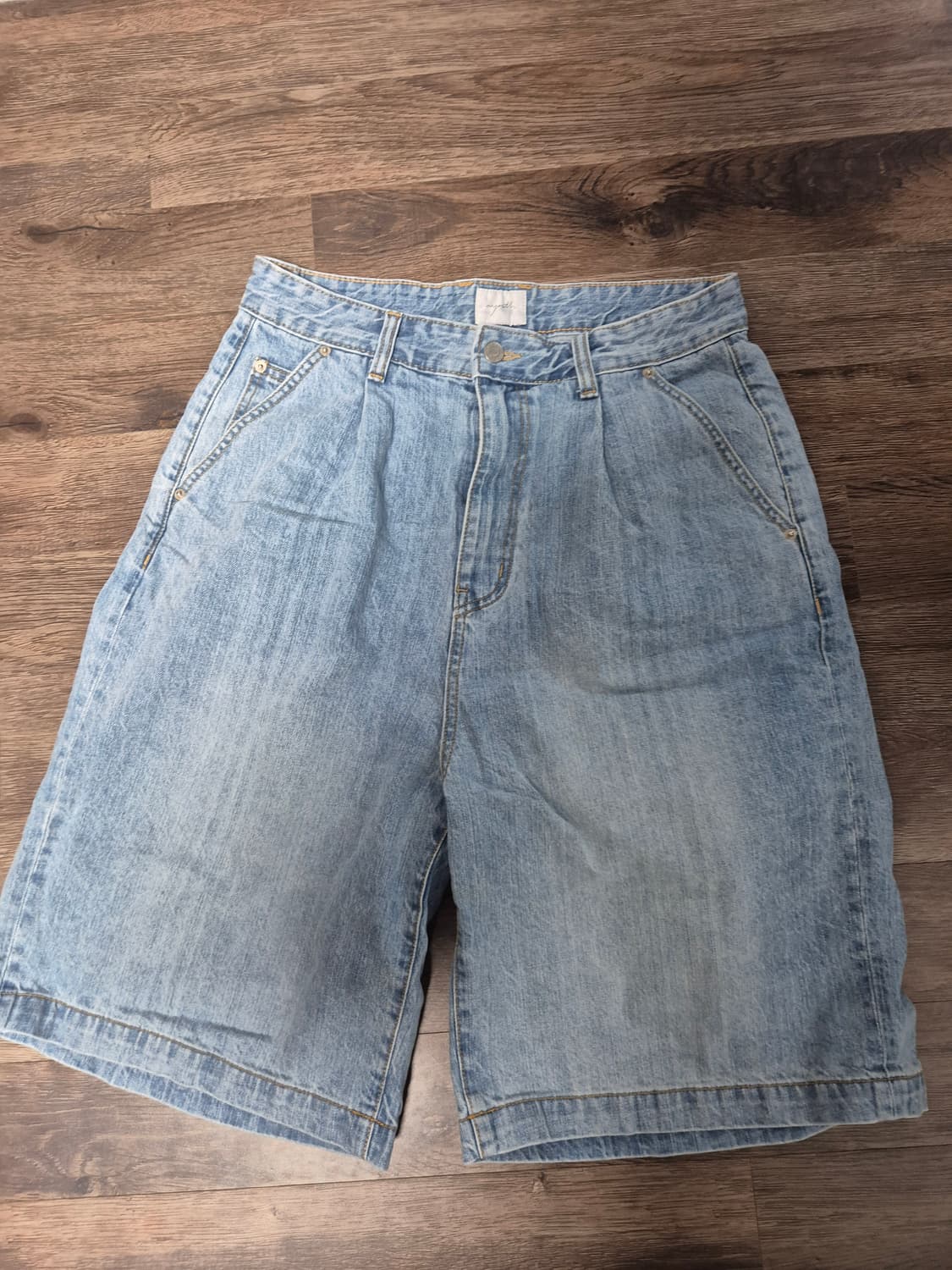 유스 24SS 와이드 하프 데님 라이트 블루 S 상품이미지3