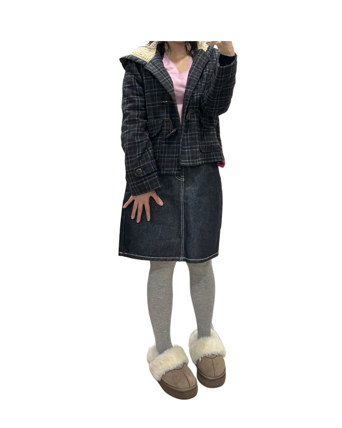 모리걸 겨울 곰돌이 숏 떡볶이코트 상품이미지4