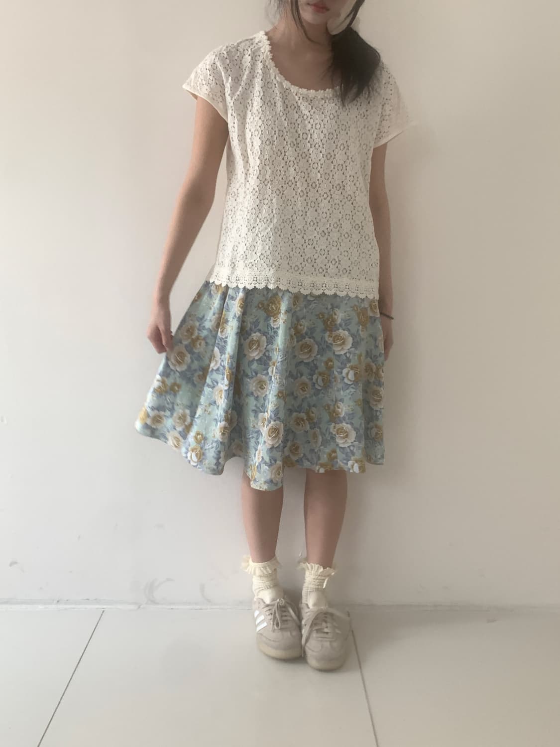 Floral long skirt(mint) 상품이미지7