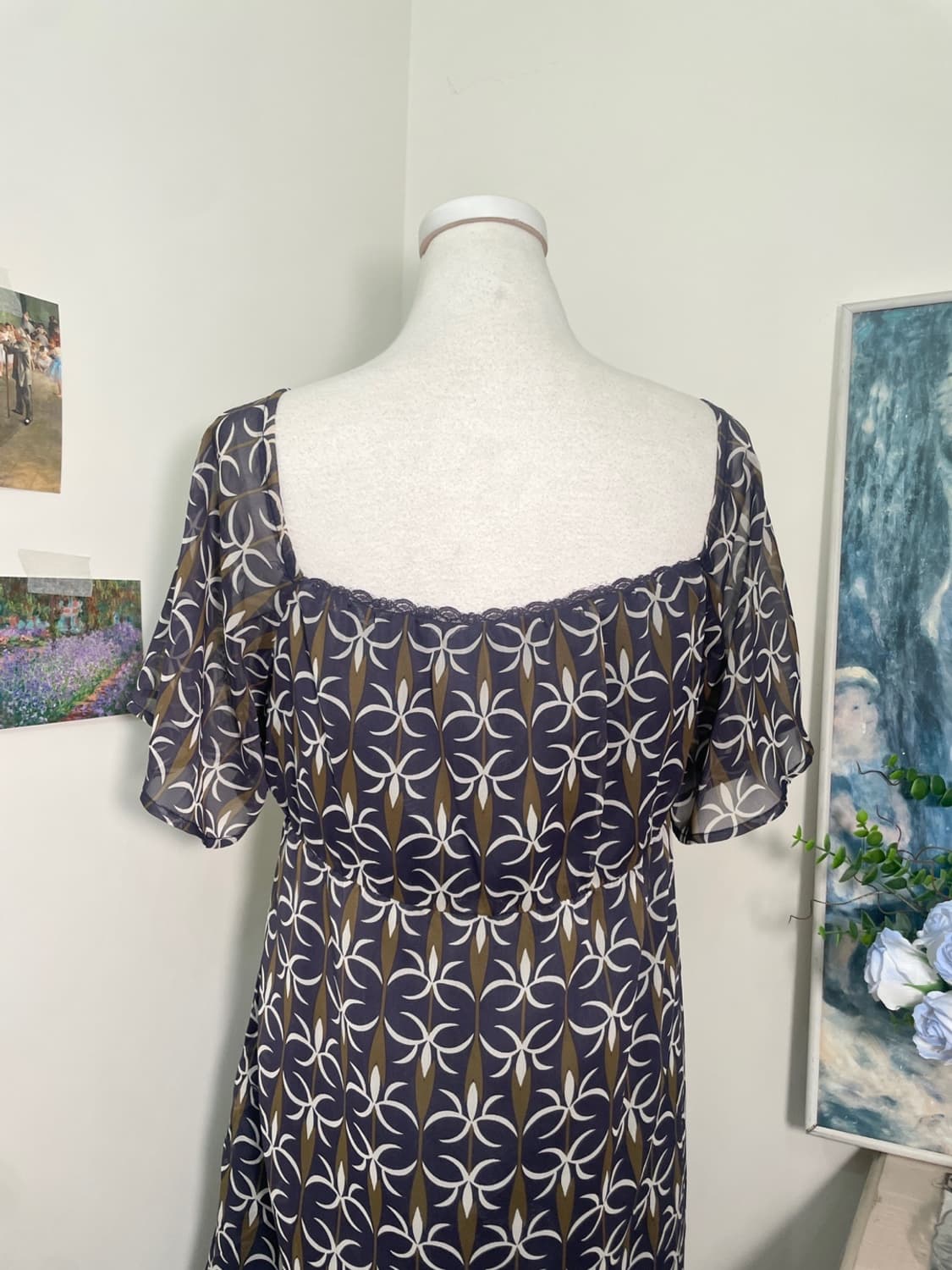 navy oriental mood bow midi opc(size-LL) 상품이미지3